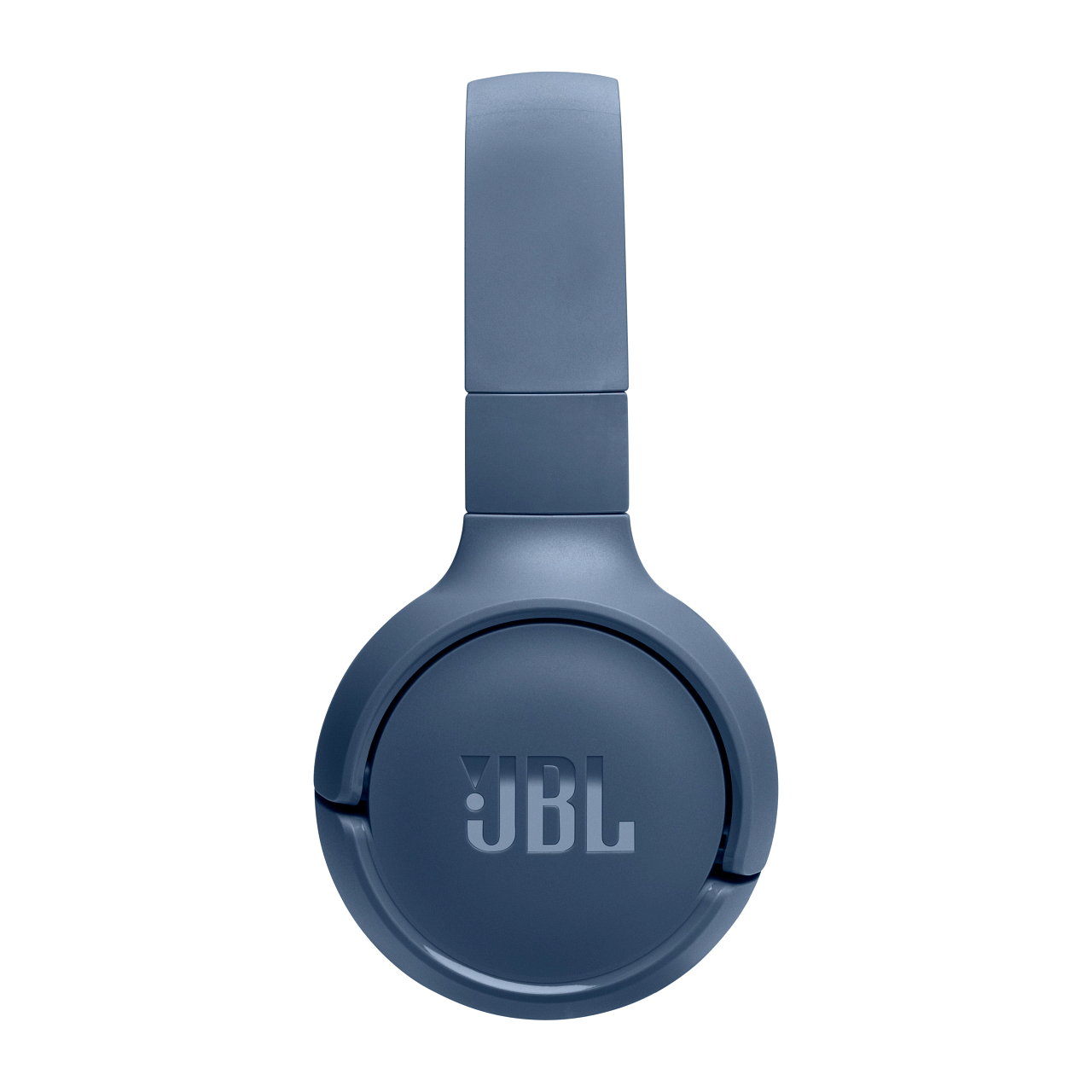 Blaue JBL-Kopfhörer auf weißem Hintergrund.