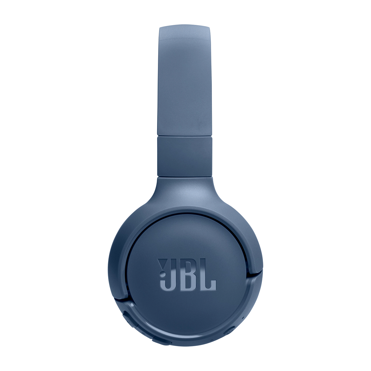 Blaue JBL-Kopfhörer. Over-Ear-Design mit JBL-Logo auf den Ohrmuscheln. Einfacher, sauberer Stil.