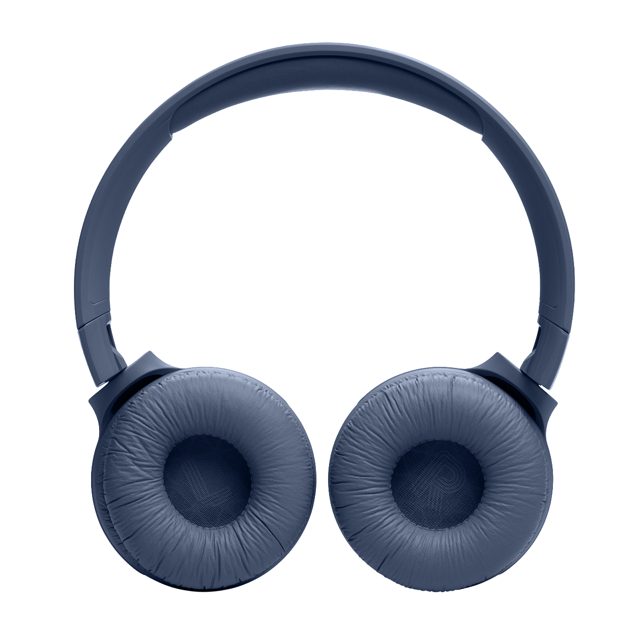 Blaue Over-Ear-Kopfhörer vor weißem Hintergrund.