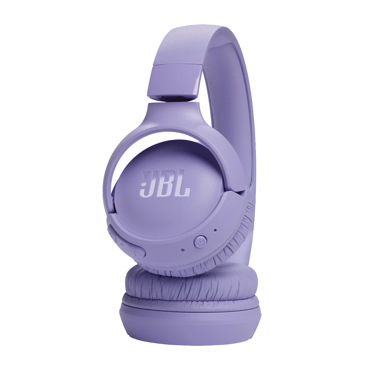 Lila JBL-Kopfhörer. Die Kopfhörer haben einen Kopfbügel und Ohrmuscheln.