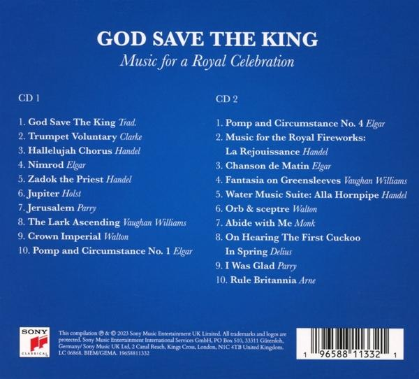 CD-Cover. Goldener Text auf blauem Hintergrund. Listet Musiktitel und das Sony-Logo.