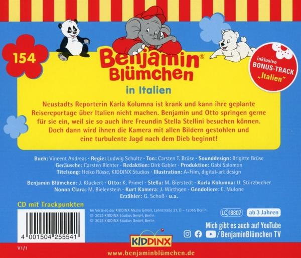 Cover von Benjamin Blümchen in Italien Comic-Buch mit Text und Charakteren.