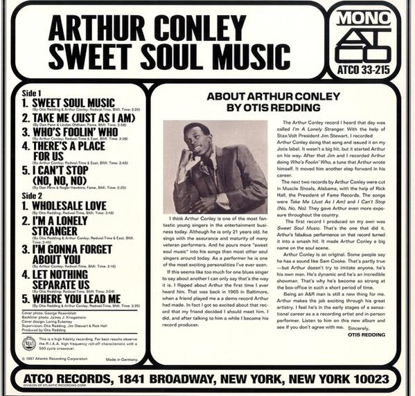 Arthur Conley - Music Soul (Vinyl) - (Mono) Sweet