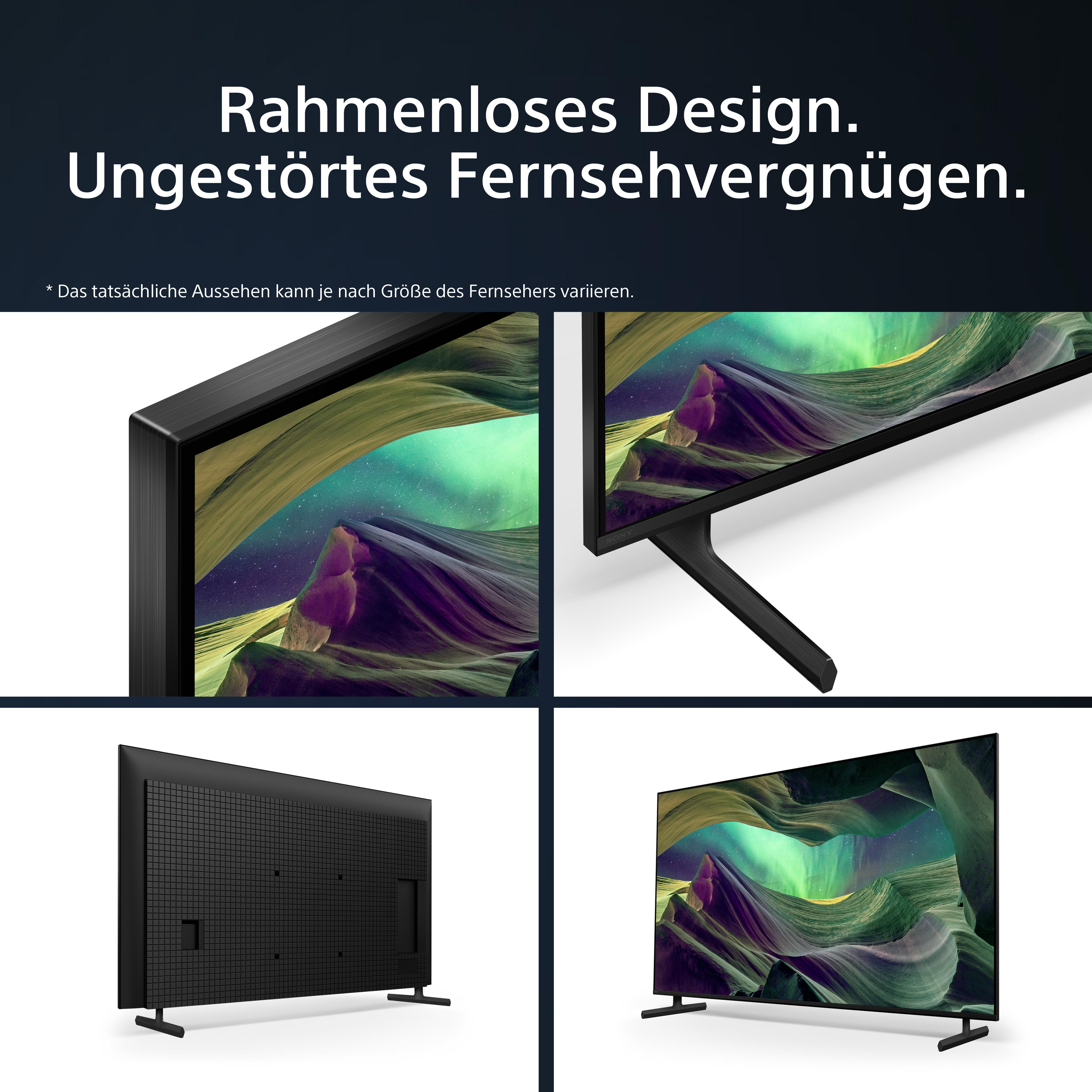 Nahaufnahme eines Fernsehers, verschiedene Winkel. Text auf Deutsch.