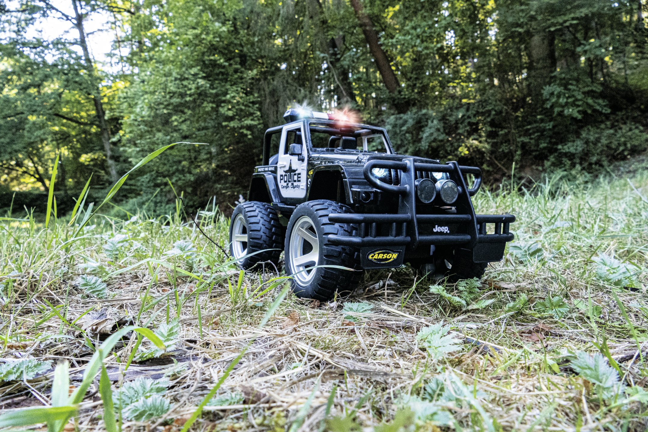 2.4G 100% Jeep Spielzeugauto, 1:12 CARSON Wrangler Mehrfarbig Police R/C RTR