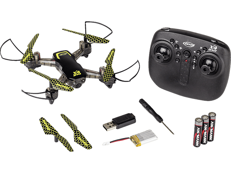 CARSON X4 Quadcopter 210-LED 100% RTF R/C Spielzeugdrohne, Mehrfarbig