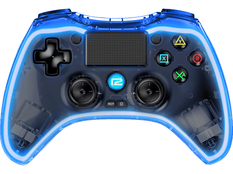 PlayStation / Editon Transparent READY 2 X GAMING Pro Controller Blau LED 4 Pad für