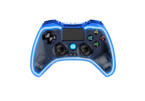 X PlayStation für Pro 4 Transparent GAMING Controller Editon MediaMarkt Blau | / LED Controller 2 PlayStation Pad 4 READY