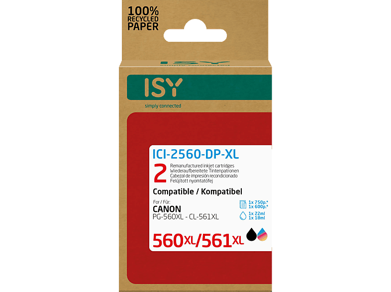 Isy Wiederaufbereitete Tintenpatronen Ici Dp Xl Multipack Canon Xl Xl Online Kaufen