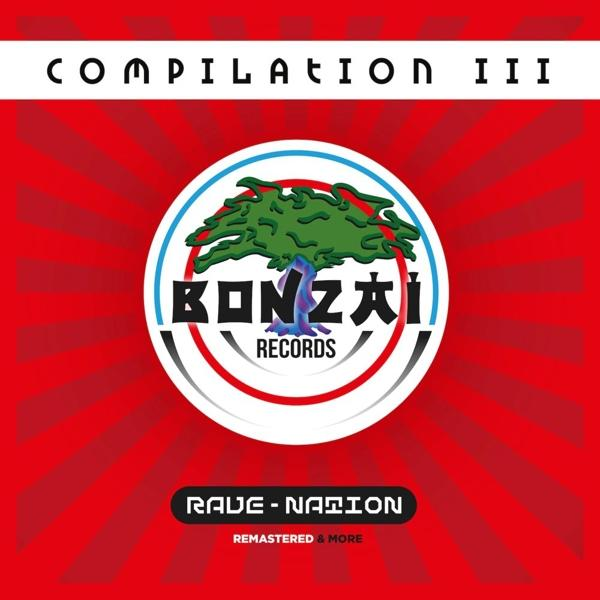CD-hoes met een boomlogo, tekst 'BONZAI RECORDS' en 'RAVE-NATION'.