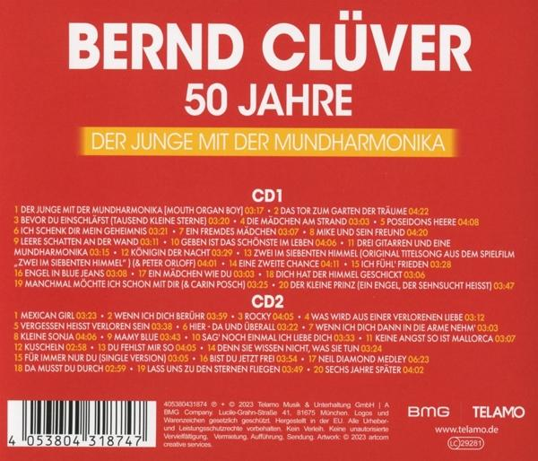 Rückseite einer CD von Bernd Clüver. Enthält Trackliste und Text.