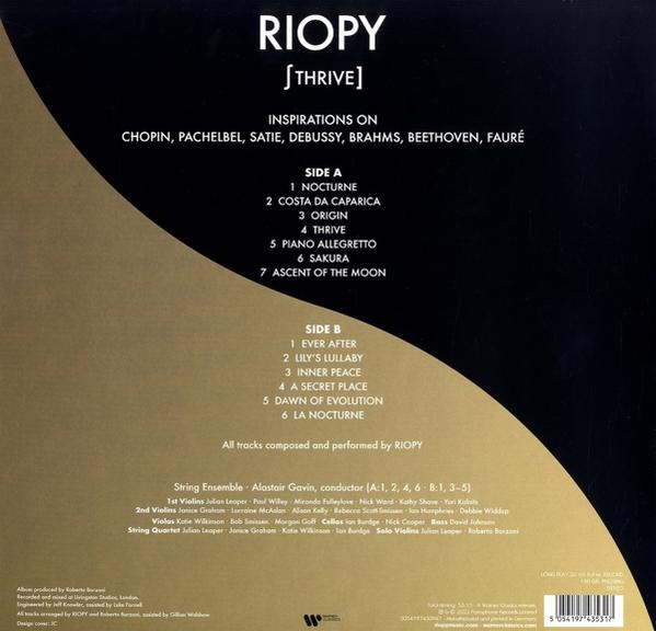 Albumcover mit Text über Inspirationen von Chopin, Pachelbel, Satie, Debussy, Brahms, Beethoven, Fauré.