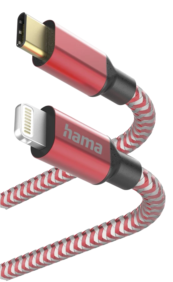 HAMA FIC E3 USB Type-C Lightning adatkábel, 1,5 méter, piros (201562)