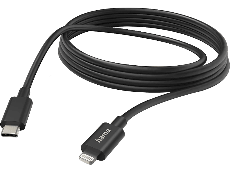 HAMA FIC E3 USB Type-C Lightning adatkábel, 3 méter, fekete (201599)