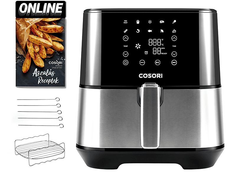 COSORI CP258-AF-DEU Steel Air Fryer, inox