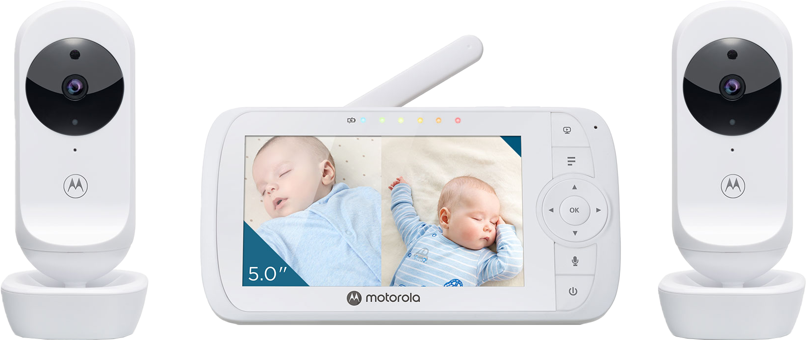 MOTOROLA VM35-2 Kétirányú videó babaőr 5" színes kijelző, infravörös éjjellátó mód, hőmérséklet kijelzés