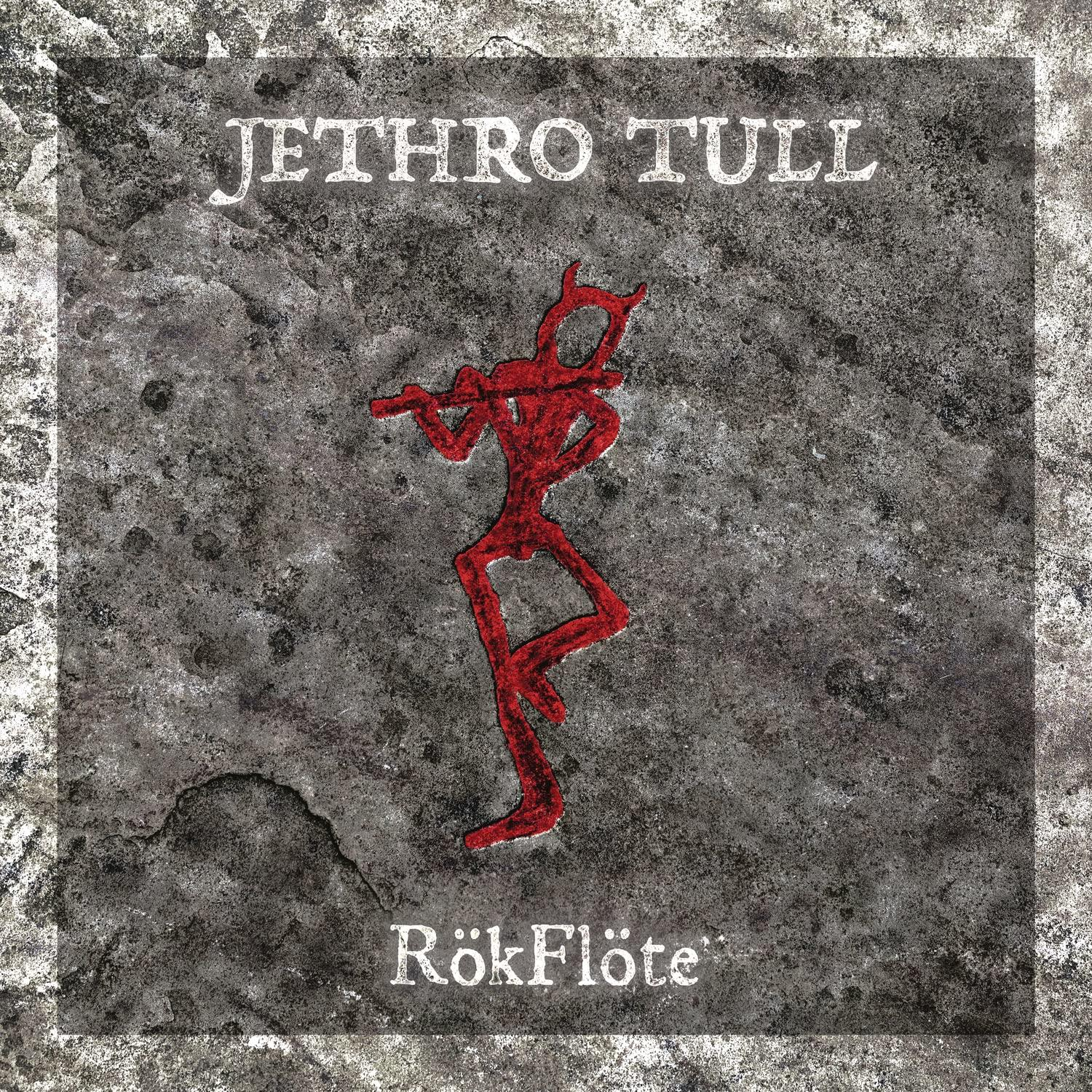 Album borítója egy piros figurával, amint egy fuvolát játszik a kövön. A művész JETHRO TULL.