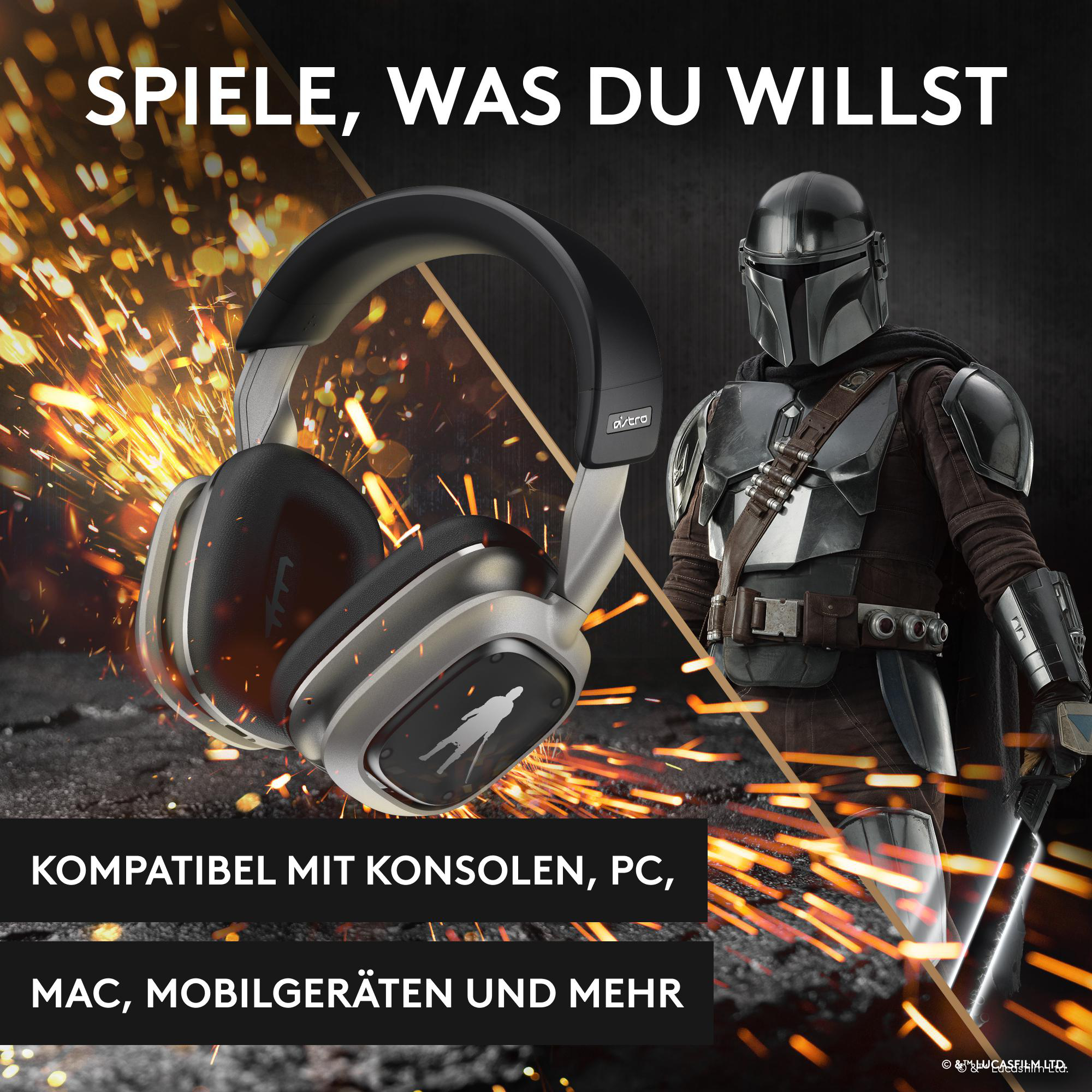 Headset Mandalorian GAMING für Schwarz Over-ear Kabelloses PS5, ASTRO Gaming Bluetooth Lightspeed Edition The A30