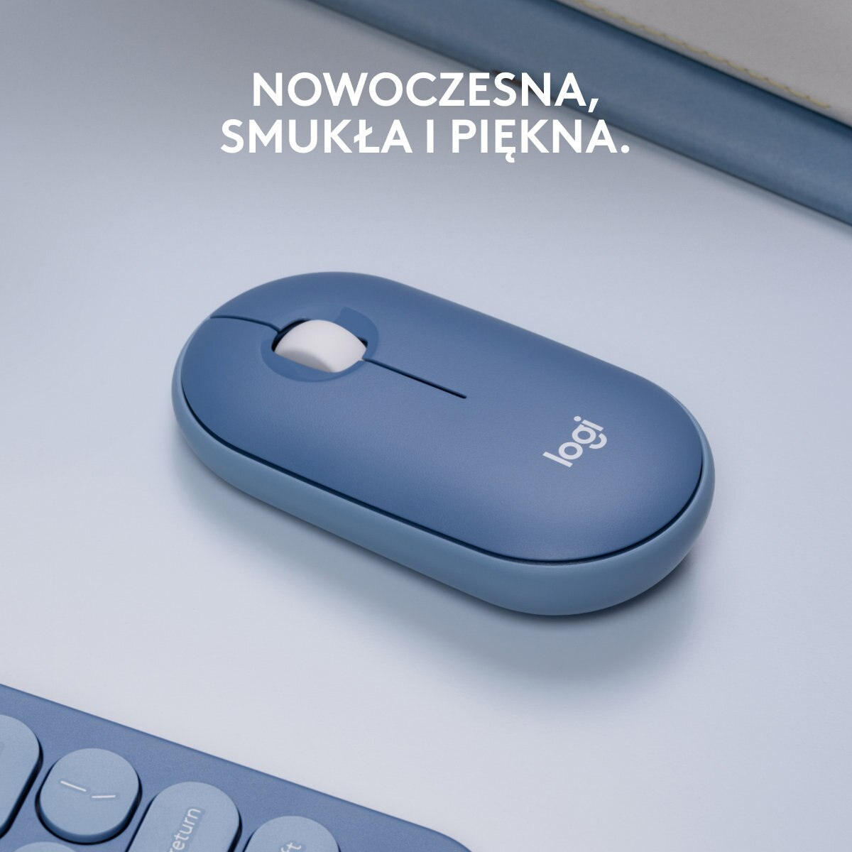 Mysz bezprzewodowa LOGITECH Pebble M350 Niebieski (Blueberry) 910-006753