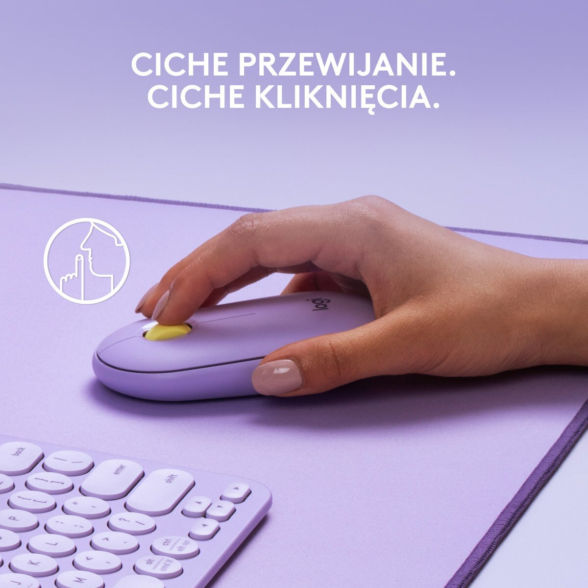 Mysz bezprzewodowa LOGITECH Pebble M350 Fioletowy (Lavender Lemonade) 910-006752