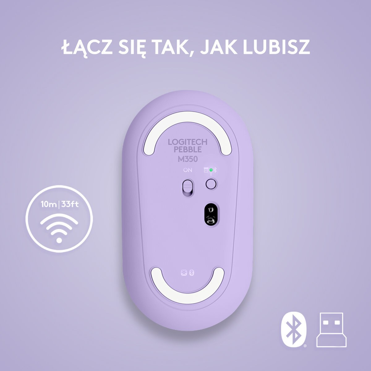 Mysz bezprzewodowa LOGITECH Pebble M350 Fioletowy (Lavender Lemonade) 910-006752
