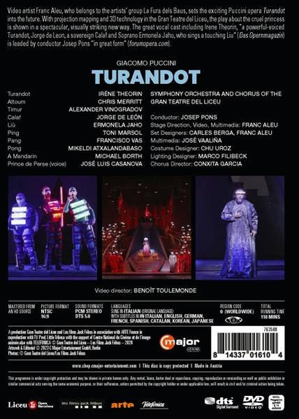 (DVD) Del Liceu Teatre - Turandot Gran of Theorin/Merritt/Pons/SO -