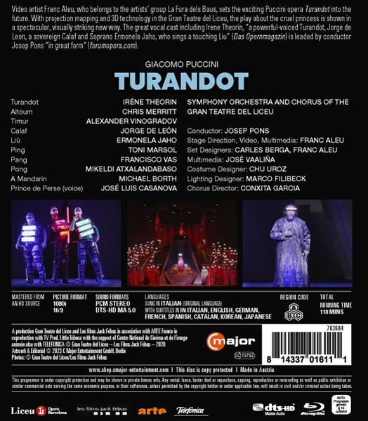 Liceu of - (Blu-ray) Theorin/Merritt/Pons/SO Teatre Gran Del - Turandot