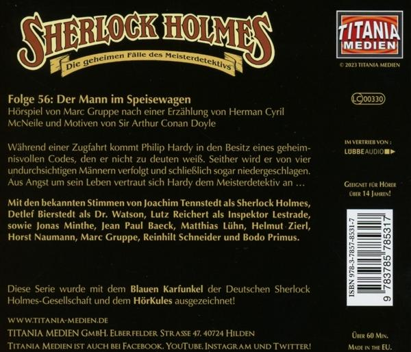 Holmes Sherlock - Der Mann im Speisewagen - Folge 56  - (CD)
