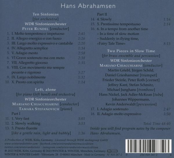Hans/wdr Sinfonieorchester Abrahamsen - Left,alone  - (CD)