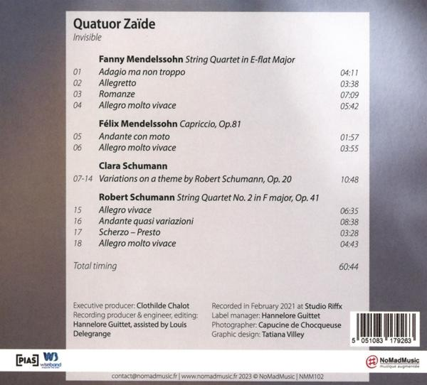 Quatuor Zaide - Invisible  - (CD)