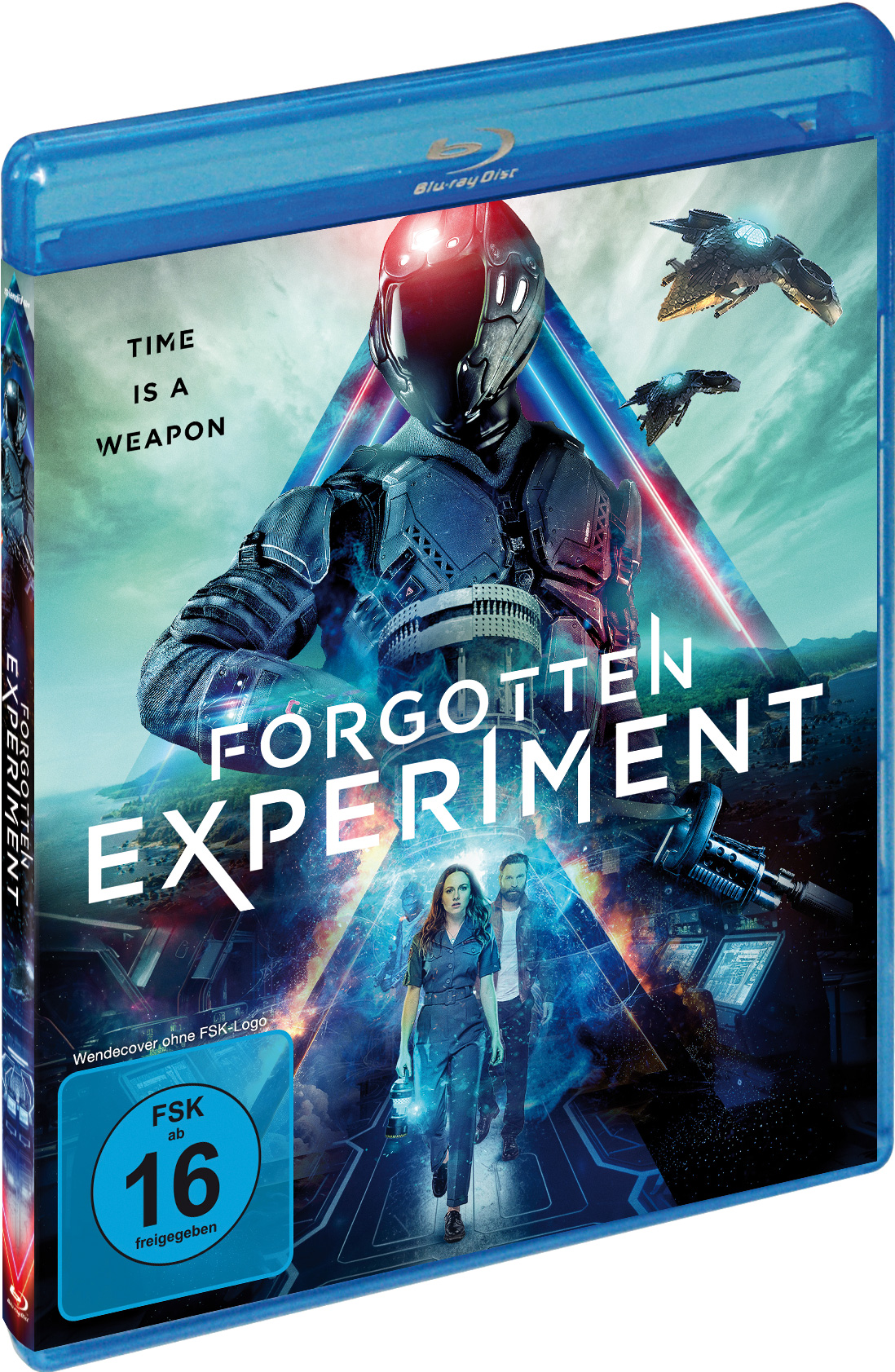 Blu-ray-Filmcover mit futuristischer Szene und Person im Raumanzug.