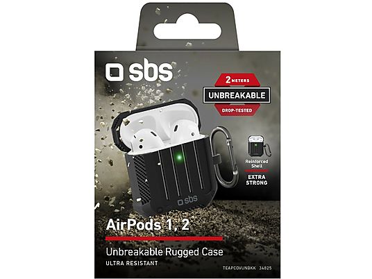 Etui na słuchawki SBS Shockproof case do Apple AirPods 1/AirPods 2 Czarny