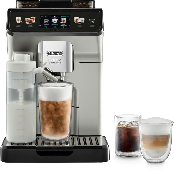 DE-LONGHI Eletta Explore ECAM450.86.T automata tejtartályos kávégép, titánium
