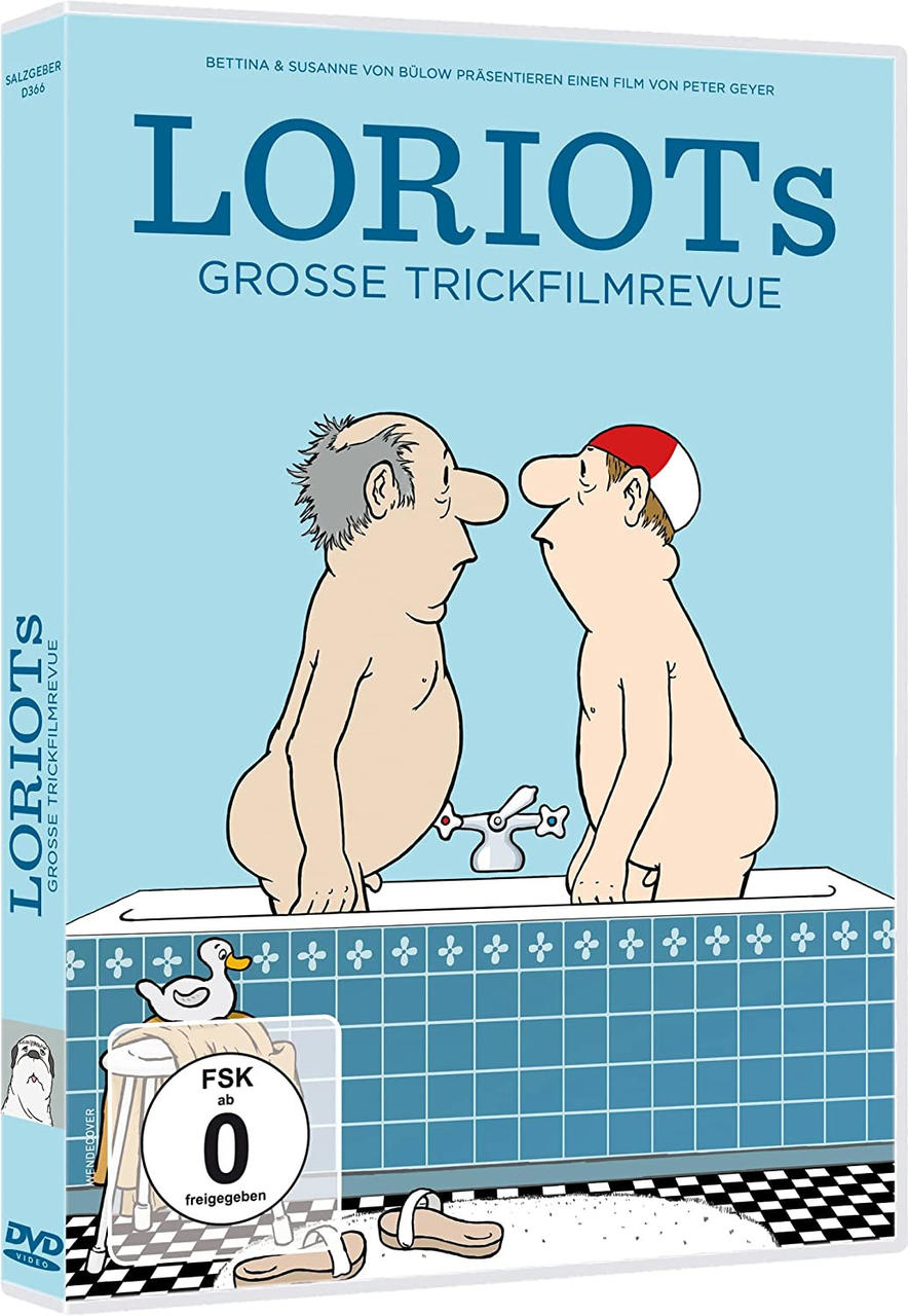 DVD-Hülle mit Zeichentrickfiguren in einer Badewanne.