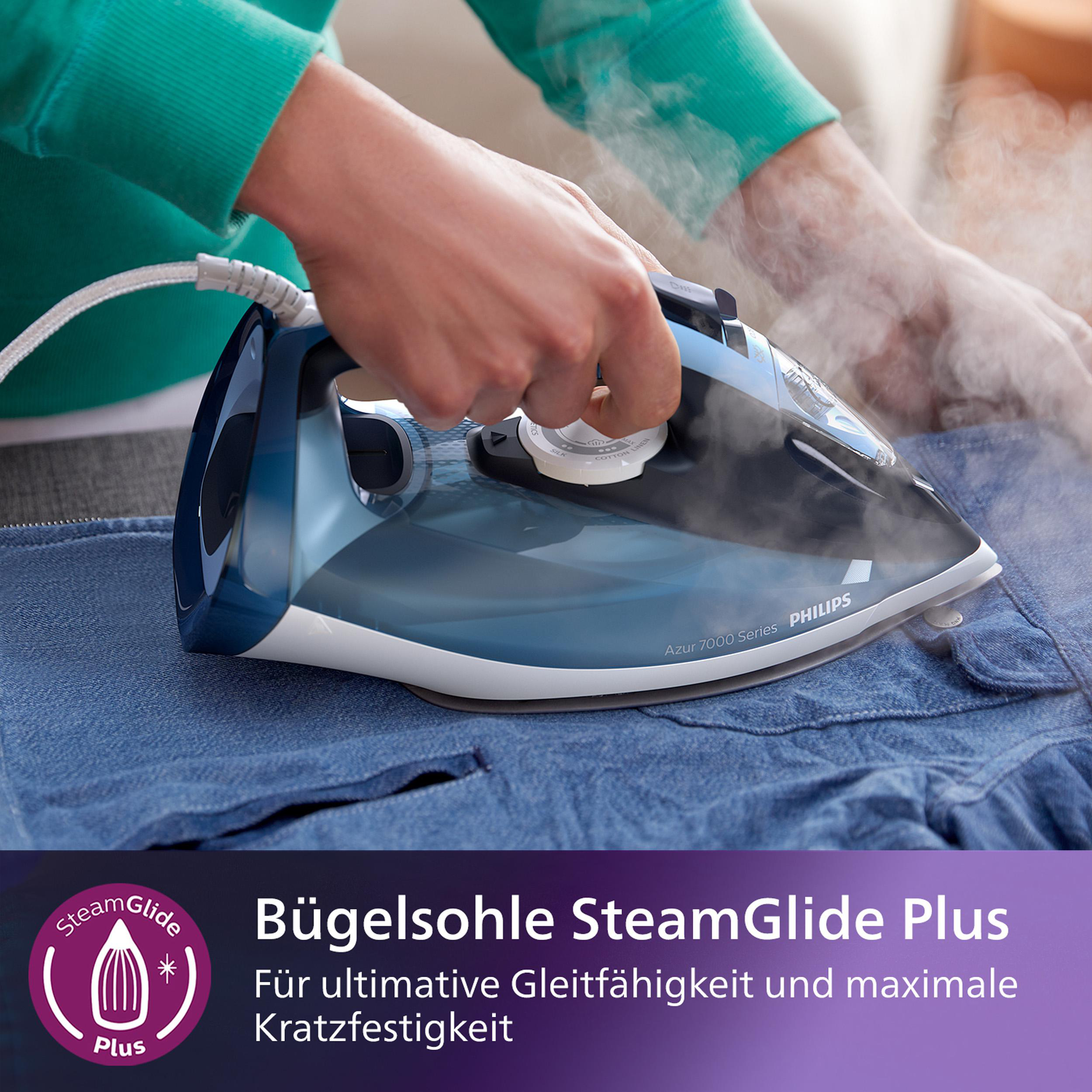 g/Min., Plus) Dampfbügeleisen DST7020/20 SteamGlide 250 (2800 Dampfstoß: PHILIPS 7000 300ml, Watt, Series