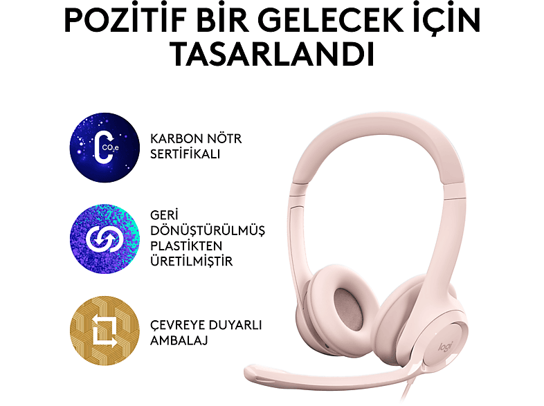 LOGITECH H390 USB Gürültü Önleyici Mikrofonlu Kulaklık - Pembe_8