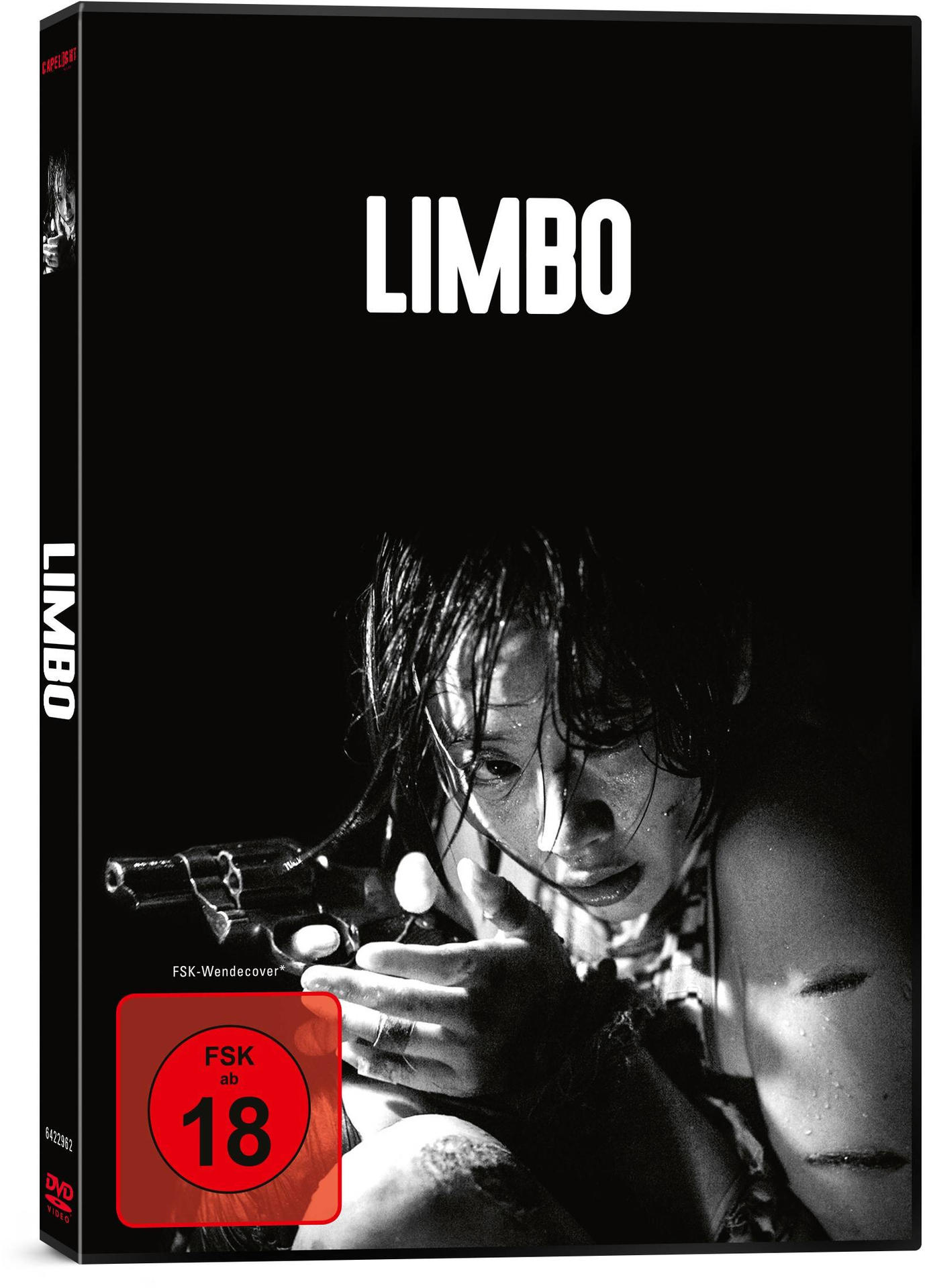 DVD-Hülle, Schwarz-Weiß-Bild einer Frau mit einer Pistole. Der Titel lautet 'Limbo'.
