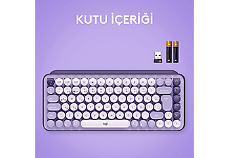 LOGITECH POP Keys Cosmos Özelleştirilebilir Emoji Tuşlu Mekanik Kablosuz Türkçe Klavye - Lila_8