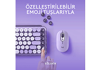 LOGITECH POP Keys Cosmos Özelleştirilebilir Emoji Tuşlu Mekanik Kablosuz Türkçe Klavye - Lila_2