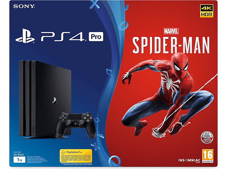 Konsola SONY PlayStation 4 Pro 1TB B Chassis Czarna + Marvel's