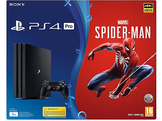 Konsola SONY PlayStation 4 Pro 1TB B Chassis Czarna + Marvel's Spider-Man + Playstation Plus 14 dni