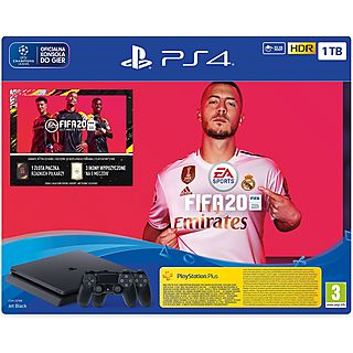 Konsola SONY PlayStation 4 Slim 1TB F Chassis + Kontroler DualShock 4 V2 Czarny + FIFA 20 + PlayStation Plus 14 dni.