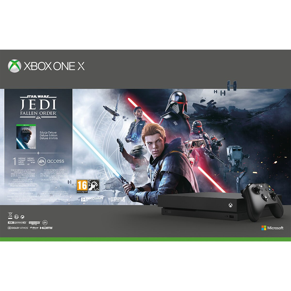 Konsola MICROSOFT Xbox One X 1TB + Star Wars Jedi: Upadły Zakon - Edycja Deluxe
