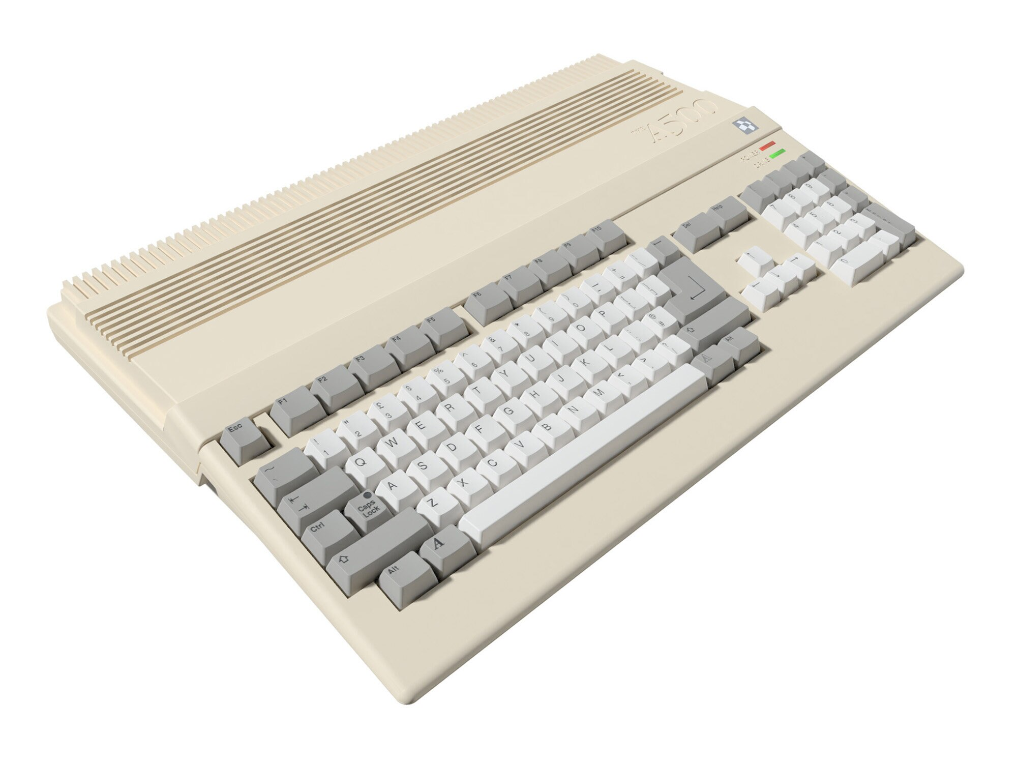 Klawiatura Commodore 64. Kolor beżowy, widoczny układ klawiszy.