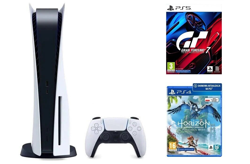 Konsola SONY PlayStation 5 + Gran Turismo 7 + Horizon Forbidden West