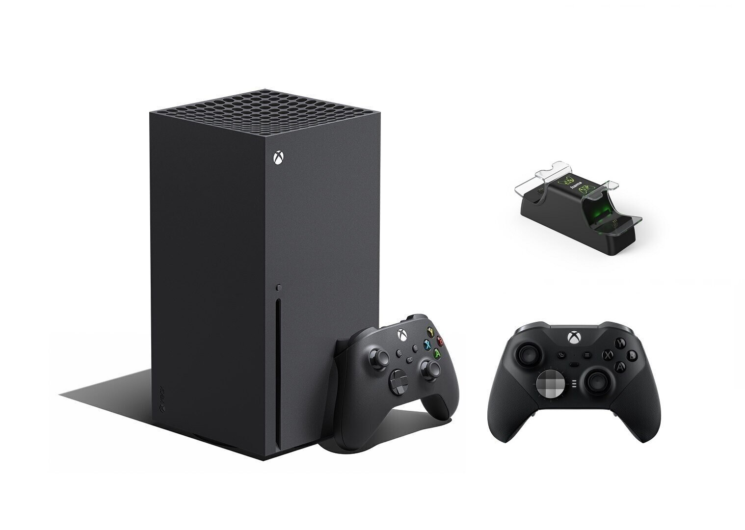 Konsola MICROSOFT Xbox Series X 1TB + Dodatkowy kontroler Xbox Series Elite 2 Czarny + Stacja ładująca HAMA 115496 Dual Charging Station