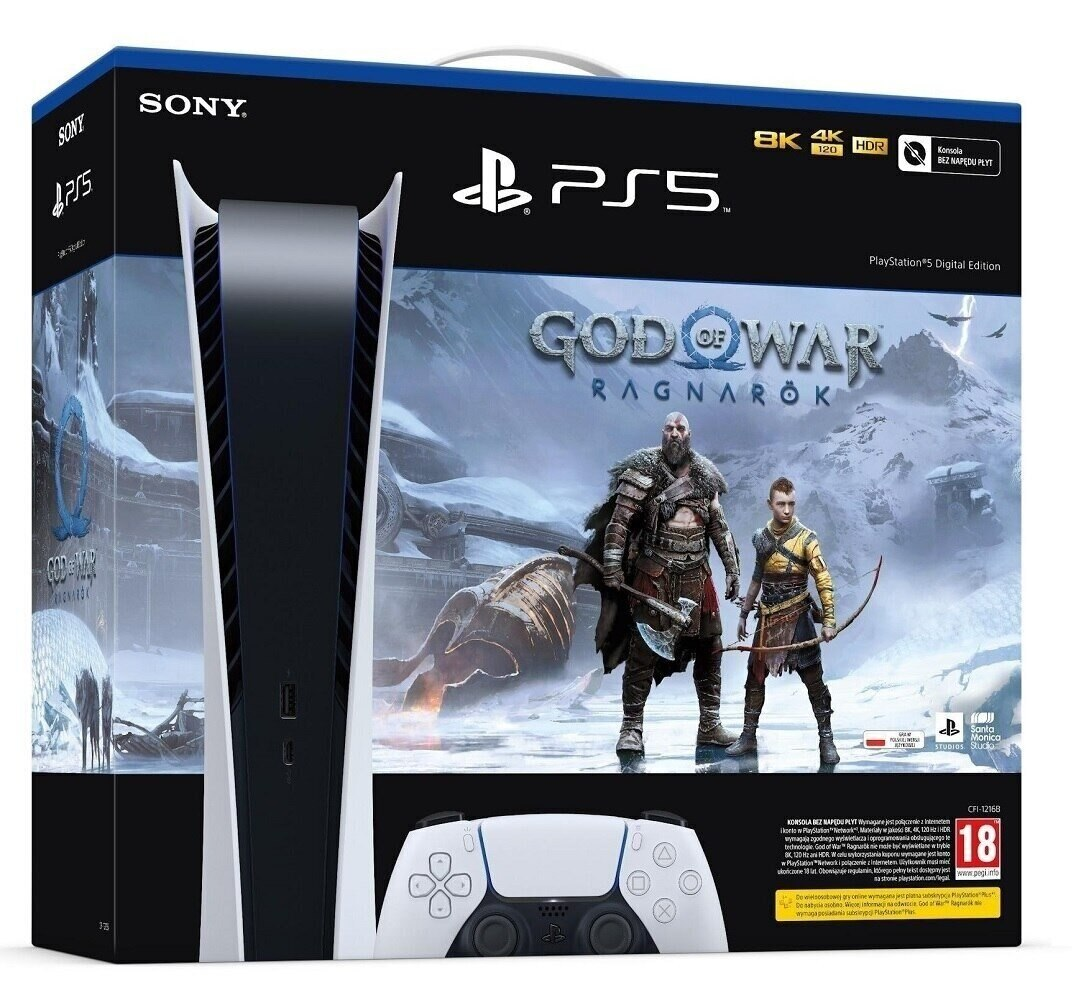 Konsola SONY PlayStation 5 Digital + God of War Ragnarök (Kod do pobrania)