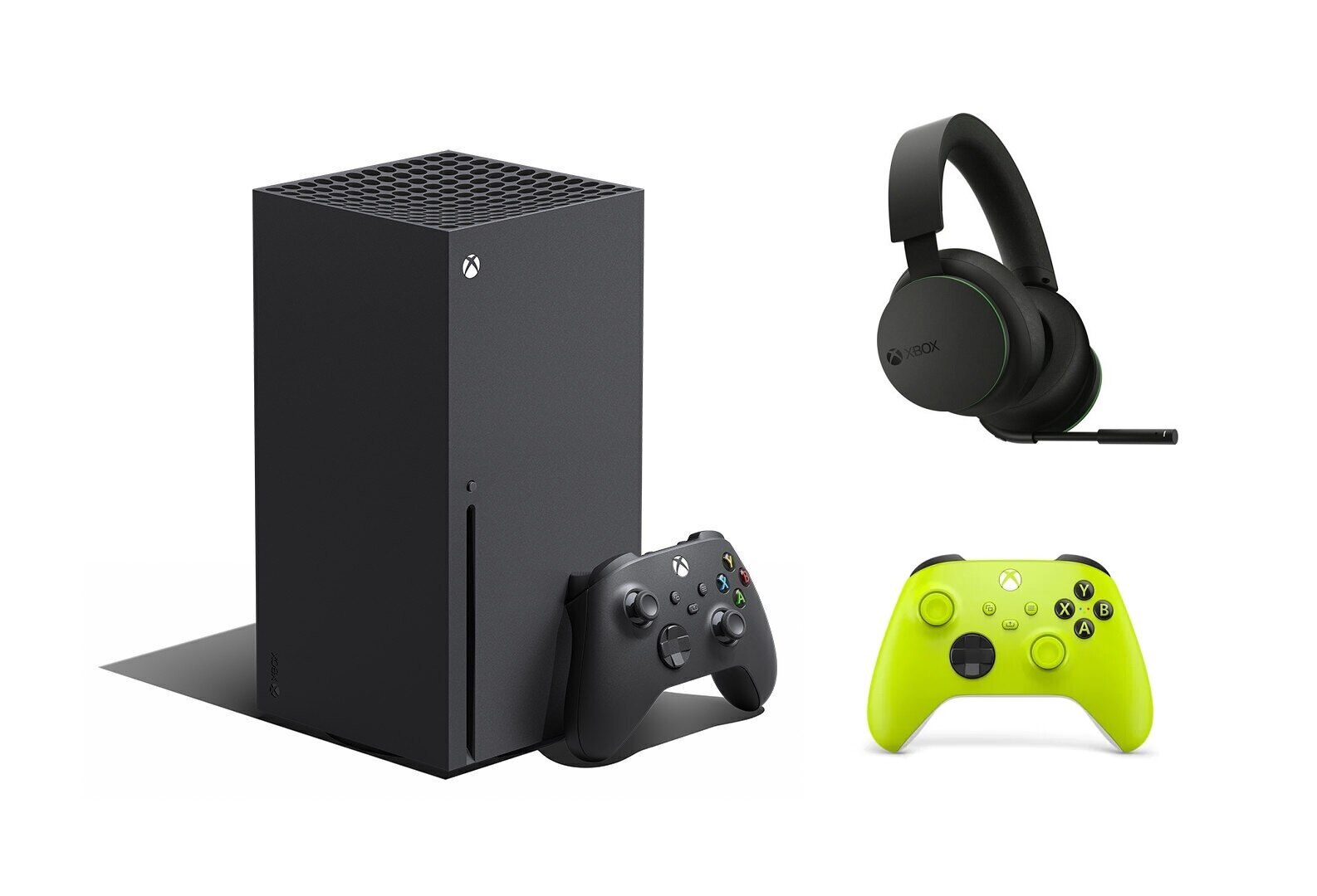 Konsola MICROSOFT Xbox Series X 1TB + Dodatkowy kontroler Xbox Series Electric Volt + Zestaw słuchawkowy MICROSOFT Xbox Stereo Wireless Headset