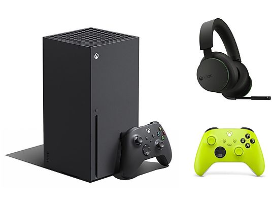 Konsola MICROSOFT Xbox Series X 1TB + Dodatkowy kontroler Xbox Series Electric Volt + Zestaw słuchawkowy MICROSOFT Xbox Stereo Wireless Headset