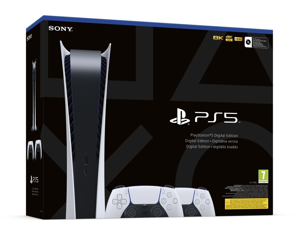 Konsola SONY PlayStation 5 Digital Edition C Chassis + Dodatkowy kontroler DualSense Biały